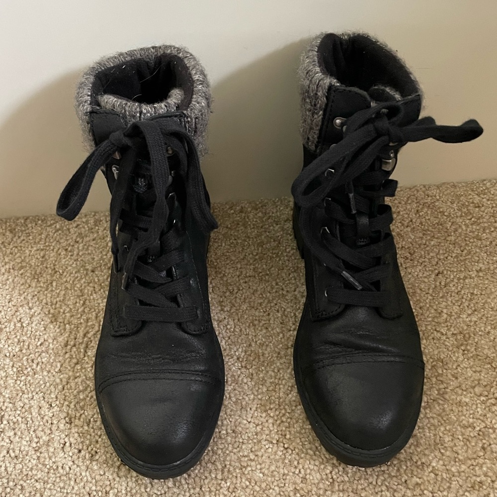 Universal Thread Black Combat Boots Sweater Cuff 6.5